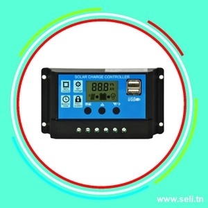 CONTROLEUR REGULATEUR DE CHARGE  SOLAIRE 12V-24V/10A AFFICHAGE LCD.Arduino tunisie