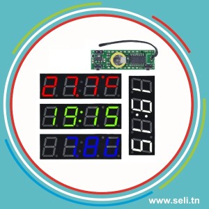 AFFICHEUR TEMPERATURE - TENSION - HORLOGE BLEU DS1302 CI.Arduino tunisie