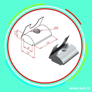 ECROU TASSAUD LOURD A RESSORT M5 - R8   .Arduino tunisie