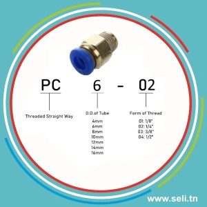 RACCORD PNEUMATIQUE RAPIDE DROIT 6MM 1/4 POUCE.Arduino tunisie