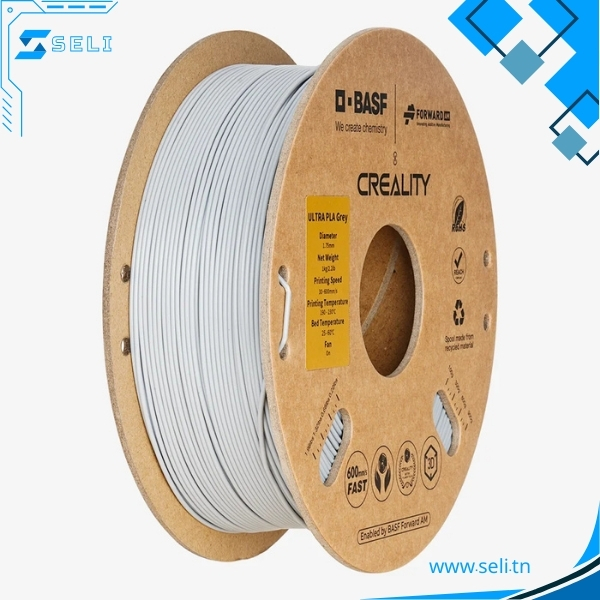 CREALITY ULTRA-HYPER PLA GRIS FILAMENT 1KG 1.75 GRIS 3301010282.Arduino tunisie