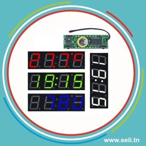 AFFICHEUR TEMPERATURE - TENSION - HORLOGE VERT DS1302 CI.Arduino tunisie