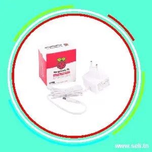 ALIMENTATION OFFICIELE 5V 15.3W USB TYPE C BLANC POUR RASPBERRY PI4.Arduino tunisie