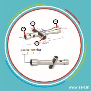 CLE A PIPE 4 EN 1 POUR ECROU M2+M2.5+M3+M4 48MM x 25MM x 10MM.Arduino tunisie