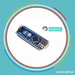 ARDUINO NANO INTERFACE MCRO USB SANS CABLE.Arduino tunisie