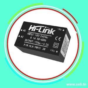 HLK-PM15 MODULE ALIMENTATION ISOLE 220VAC-15VDC 3W.Arduino tunisie