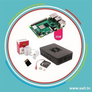 KIT RASPBERRY PI4 MODEL B 2G RAM+ ALIM OFFICIEL+ BOITIER + VENTILATEUR.Arduino tunisie