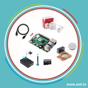 KIT RASPBERRY PI4 MODEL B 1G RAM+ ALIM. OFFICIELLE + BOITIER + VENTILATEUR+CABLE HDMI-MICRO HDMI.Arduino tunisie