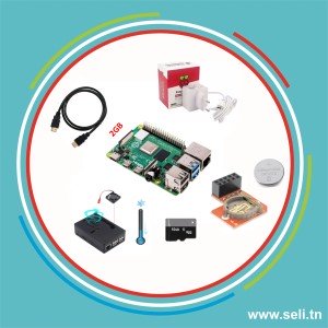 KIT RASPBERRY PI4 MODEL B 2G RAM+ ALIM OFFICIEL+ BOITIER + VENTILATEUR+ CABLE HDMI-MICRO HDMI.Arduino tunisie