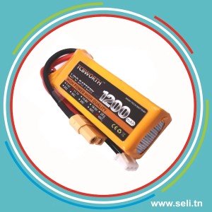 BATTERIE LIPO 3S 11.1V - 1200mAh 40C - XT60 TCBWORTH.Arduino tunisie