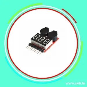 1-8S MONITEUR DE VOLTAGE POUR BATTERIE LIPO/Li-ION/FE AVEC BUZZER.Arduino tunisie