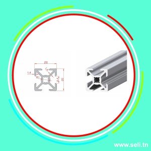 20x20 PROFILE ALUMINIUM INDUSTRIEL DK  L=1000MM.Arduino tunisie
