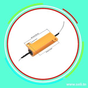 RESISTANCE BOBINEE BOITIER EN ALUMINIUM  50W-0.5OHM.Arduino tunisie