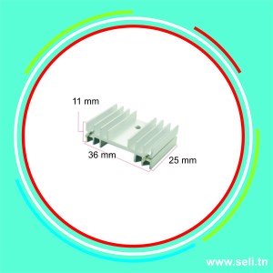 RADIATEUR EN ALUMINIUM 25X36X11MM.Arduino tunisie