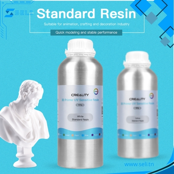 RESINE STANDARD BLANC 405nm UV CREALITY POUR IMPRESSION 3D - 1KG 3302020027.Arduino tunisie