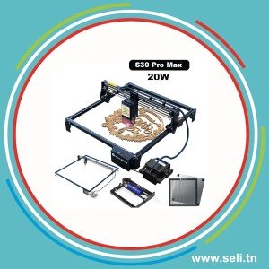 MACHINE A GRAVER LASER 20W 240V SCULPFUN S30PRO MAX 10W 400X400MM AVEC POMPE A AIR.Arduino tunisie