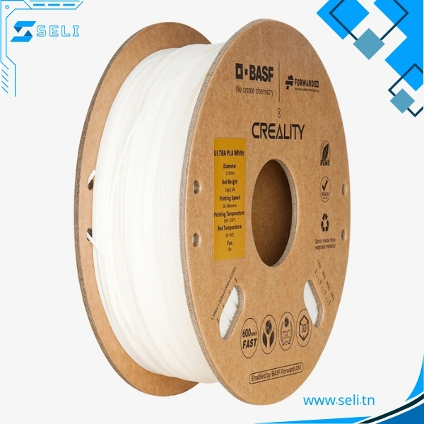 CREALITY ULTRA-HYPER PLA BLANC FILAMENT 1.75 1KG.Arduino tunisie