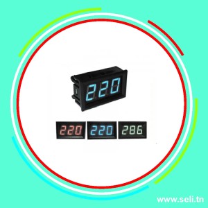 VOLTMETRE NUMERIQUE  70-500VAC 0.56 POUCES LED 2 FILS VERT.Arduino tunisie