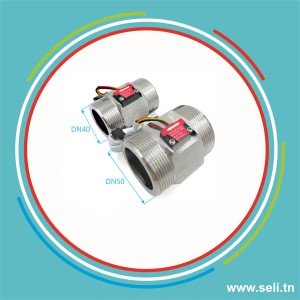 CAPTEUR  DE DEBIT A EFFET HALL EN ACIER INOXYDABLE - DEBIMETRE 2-150L/min 5-24VDC DN50 2 POUCES.Arduino tunisie