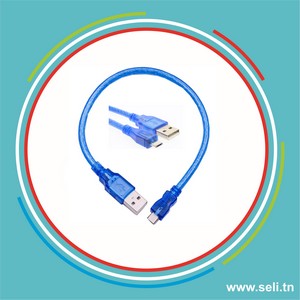 CORDON USB-MICRO USB POUR RASPBERRY/ MICRO BIT / ESP LONGUEUR 0.3M.Arduino tunisie