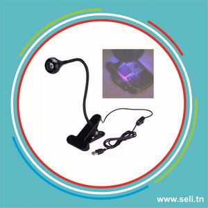 10W USB UV LAMPE POIUR REPARATION CARTES ELECTRONIQUES  AVEC SUPPORT.Arduino tunisie