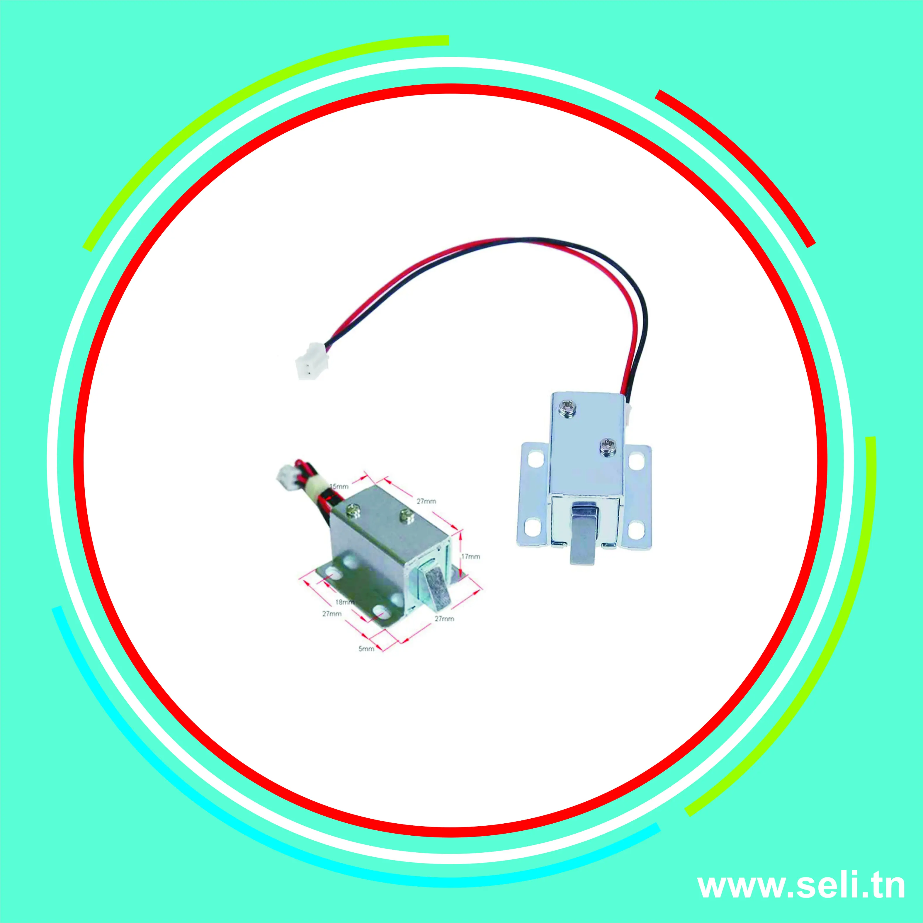 SERRURE ELECTRIQUE 99-S24 12-24V 350MA 68X43X28MM LANGUETTE=10X12MM.Arduino tunisie