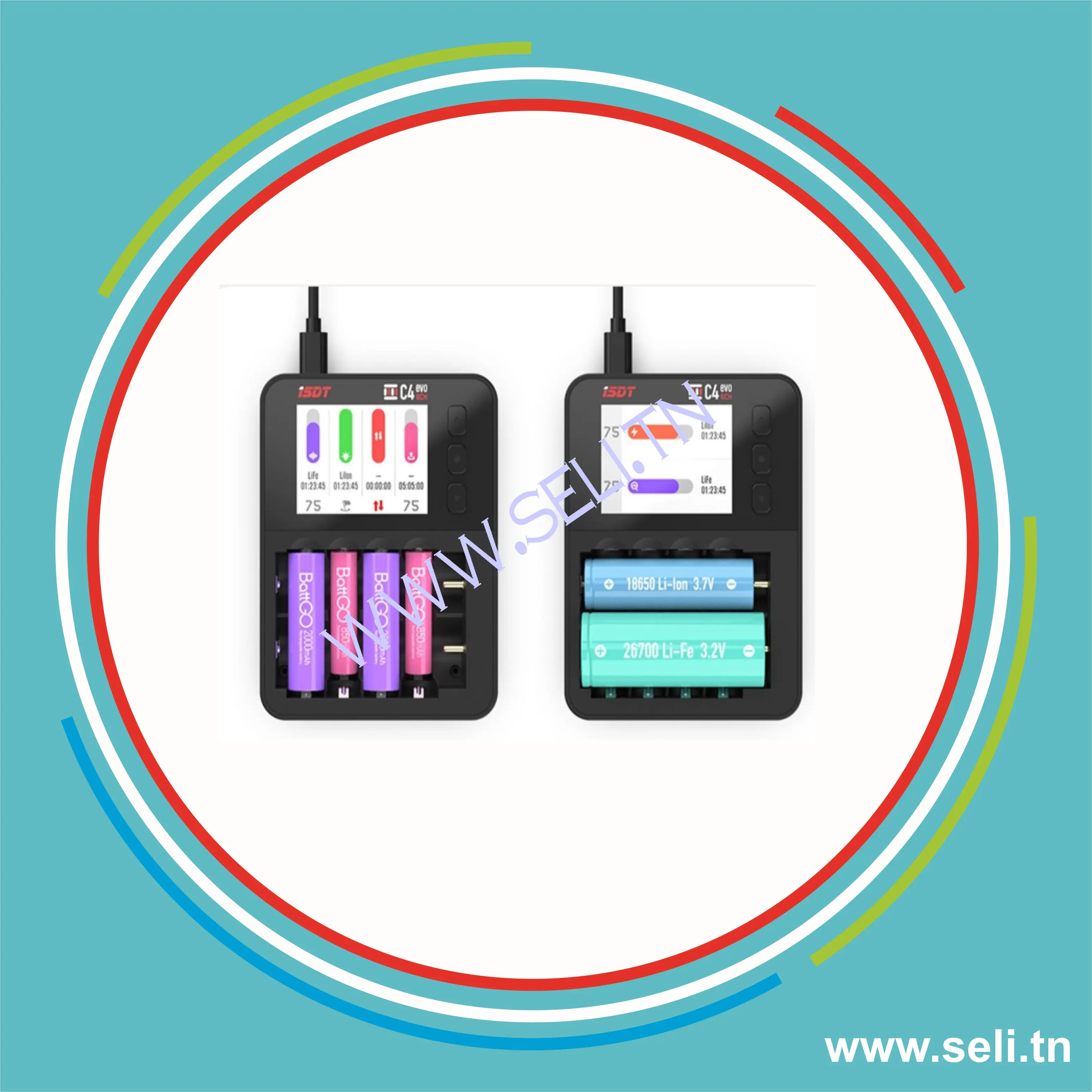 CHARGEUR DE BATTERIE INTELLIGENT ISDT C4 EVO NiMH NiCd SORTIE TYPE C.Arduino tunisie