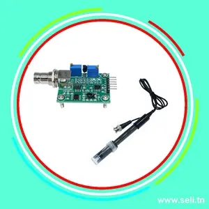 KIT CAPTEUR SONDE PH-METRE COMPATIBLE ARDUINO E201-BNC + PH4502C.Arduino tunisie