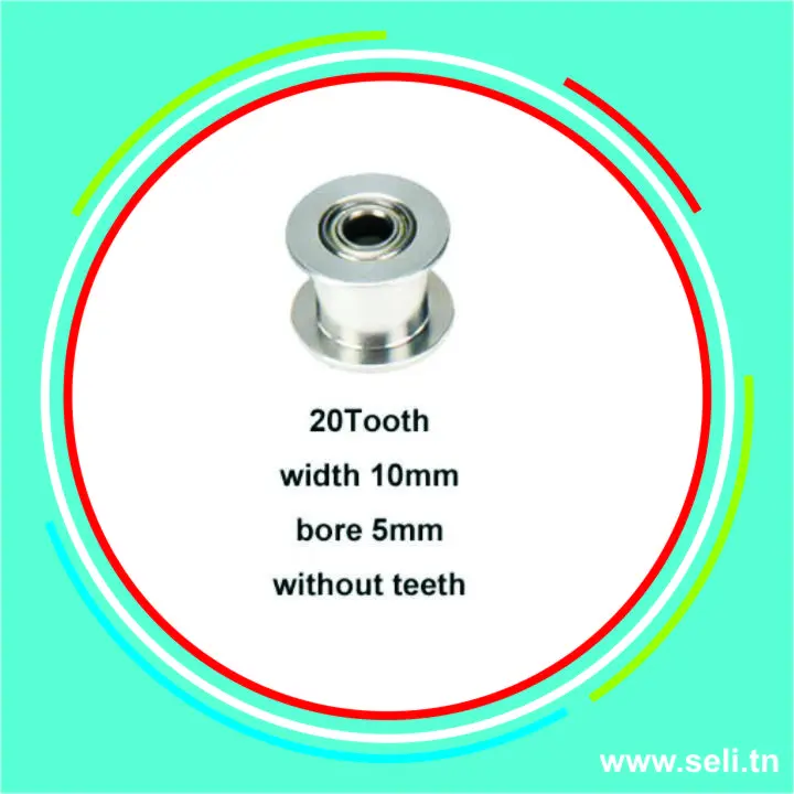 2GT-10 T=5MM POULIE D ENTRAINNEMENT LISSE 10MM.Arduino tunisie