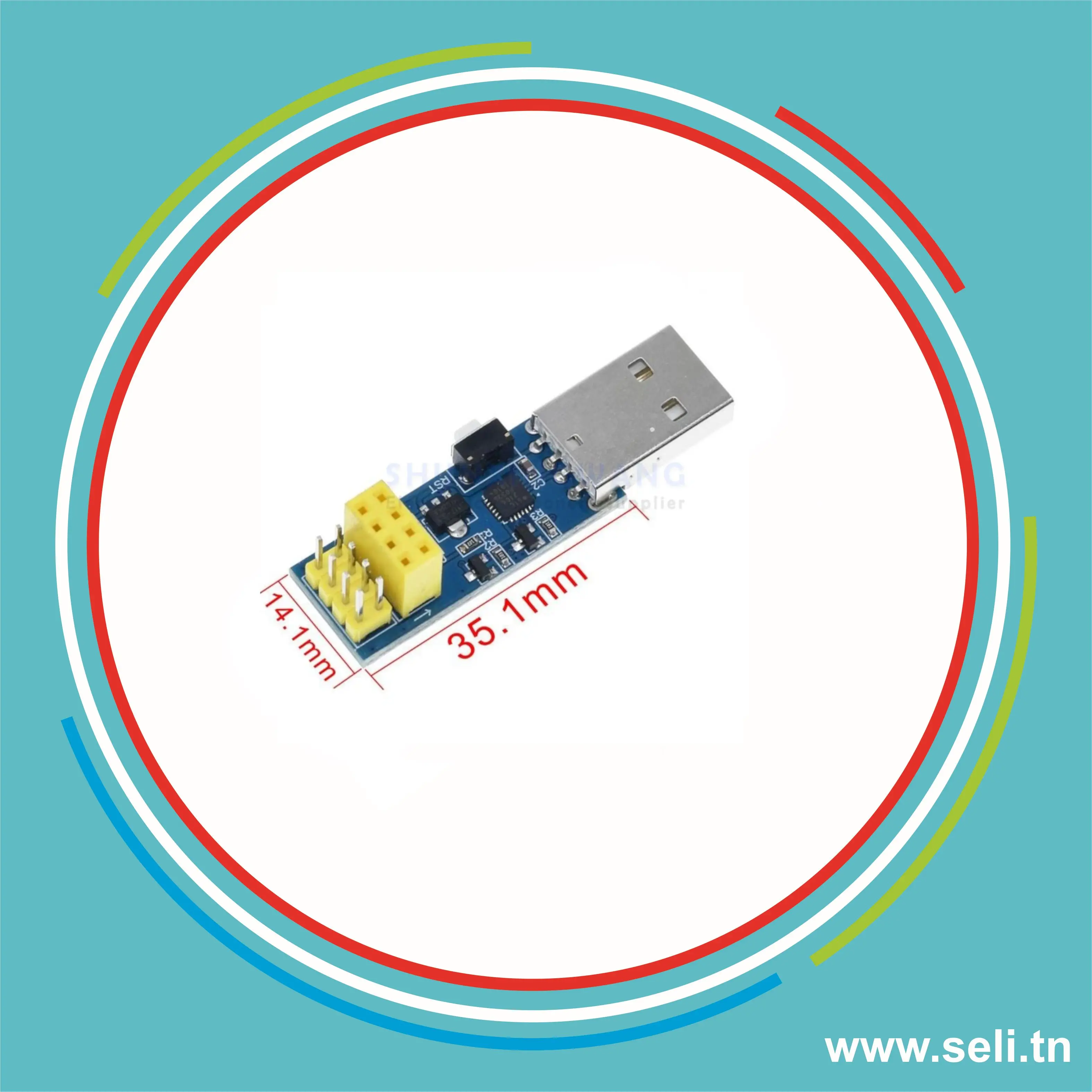 CP2104 ADAPTATEUR USB POUR MODULE WIFI ESP-01 ESP-01S.Arduino tunisie