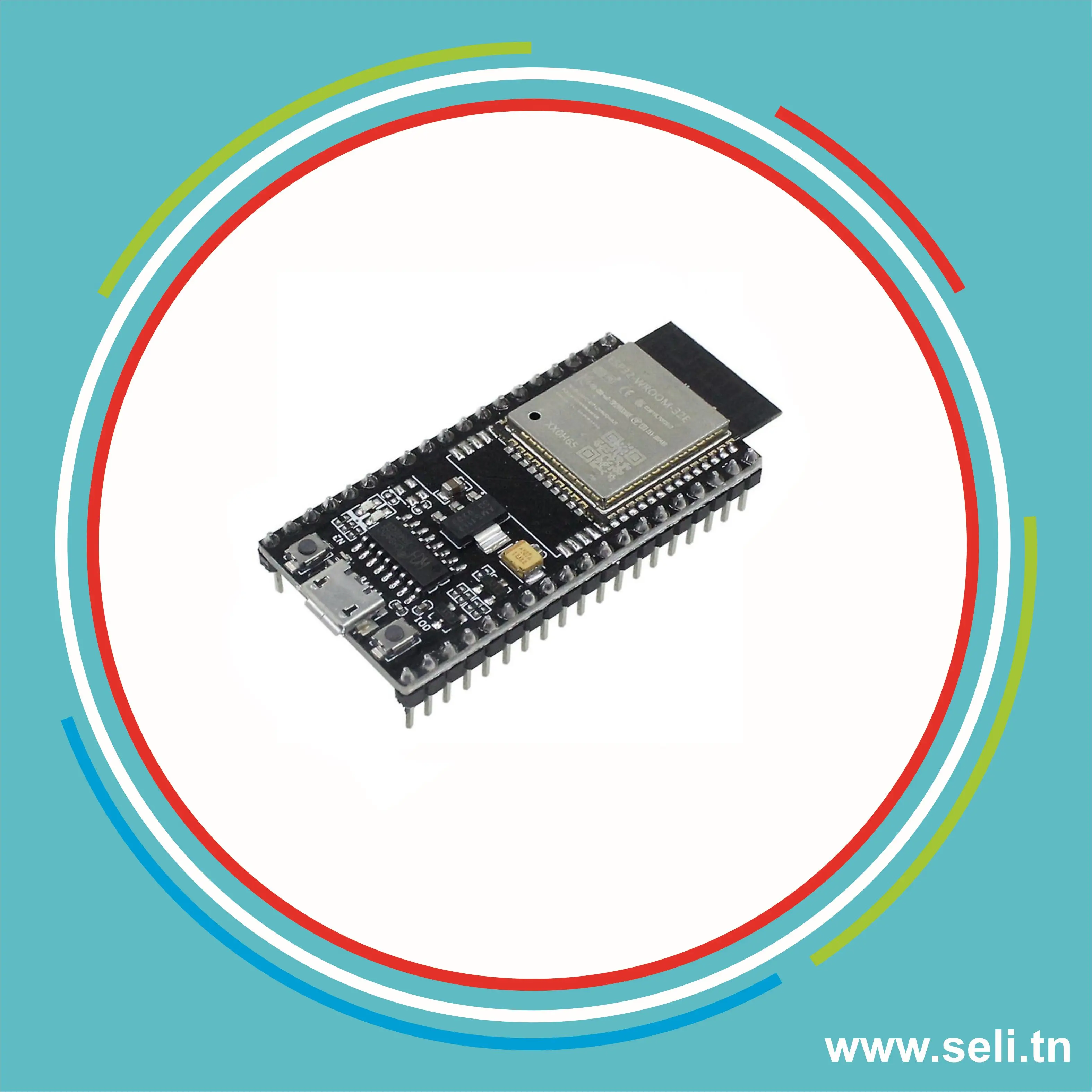 ESP32E V1.3 CARTE DEVELOPPMENT WIFI + BLUETOOTH 38 BROCHES AVEC PORT IP.Arduino tunisie