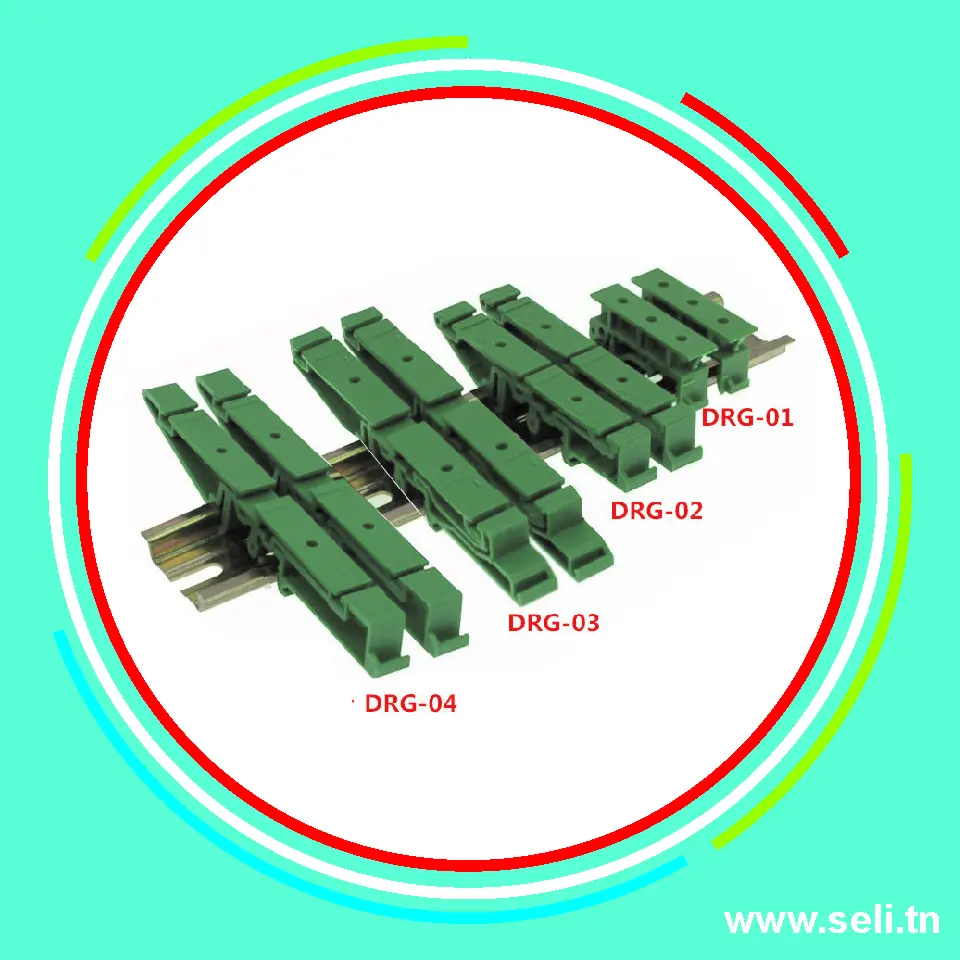 ADAPTATEUR RAIL DIN POUR PCB 43X10MM  DIST. AXES =25MM.Arduino tunisie