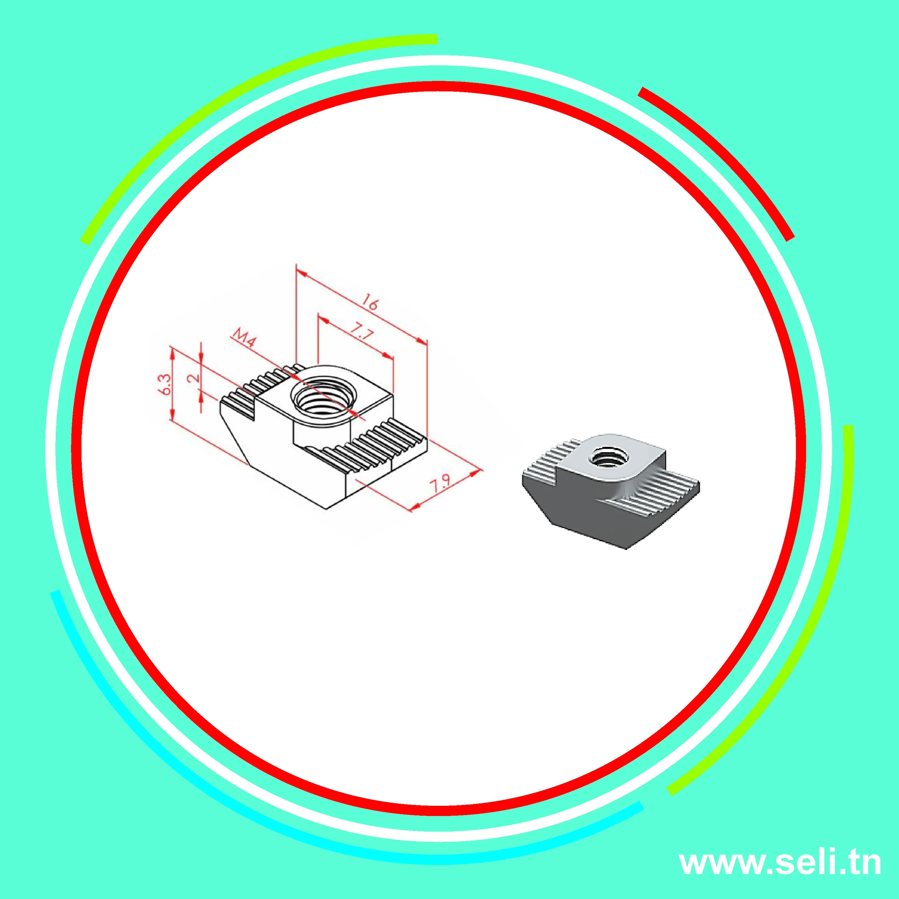 ECROU MARTEAU M4 - R8   .Arduino tunisie