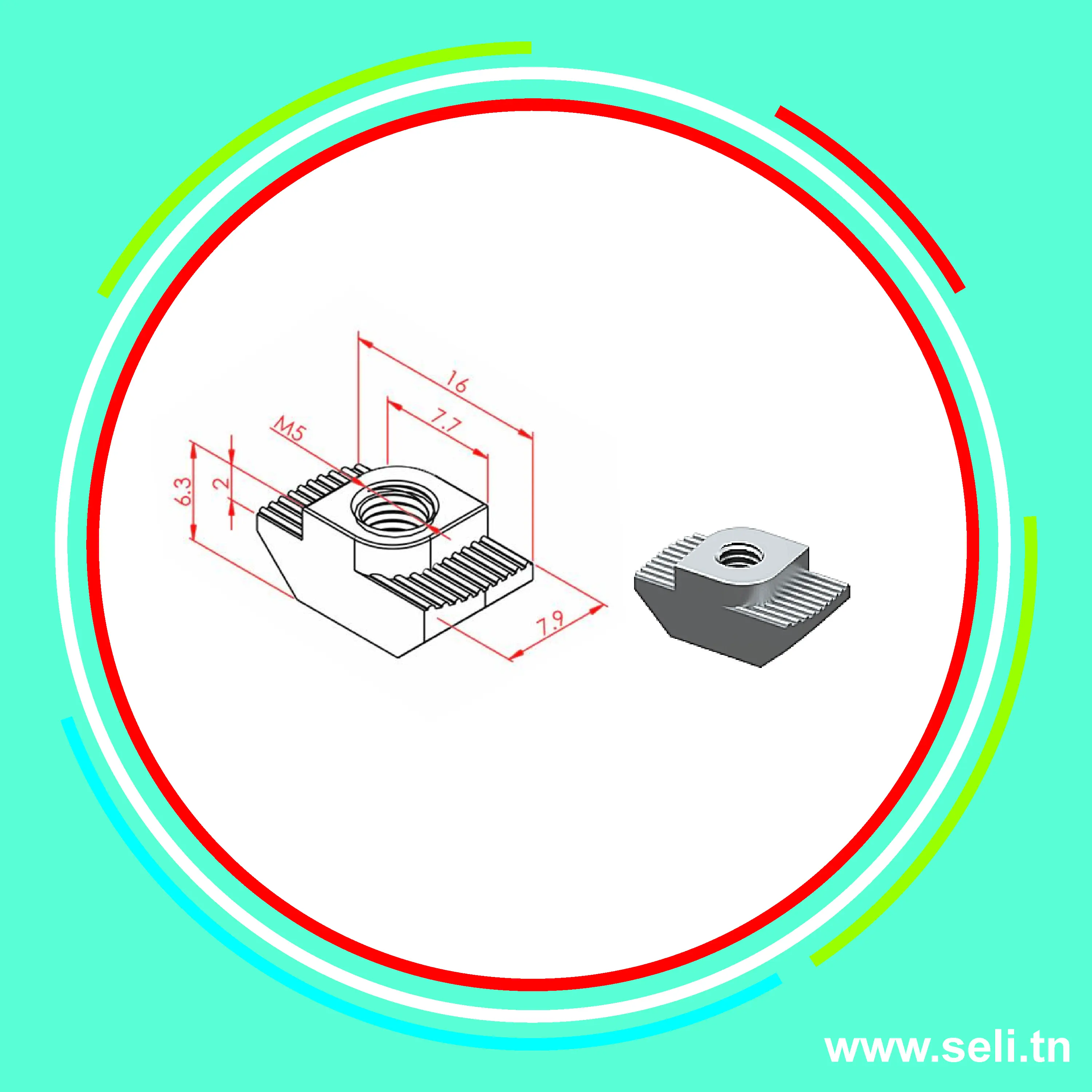 ECROU MARTEAU M5 - R8   .Arduino tunisie