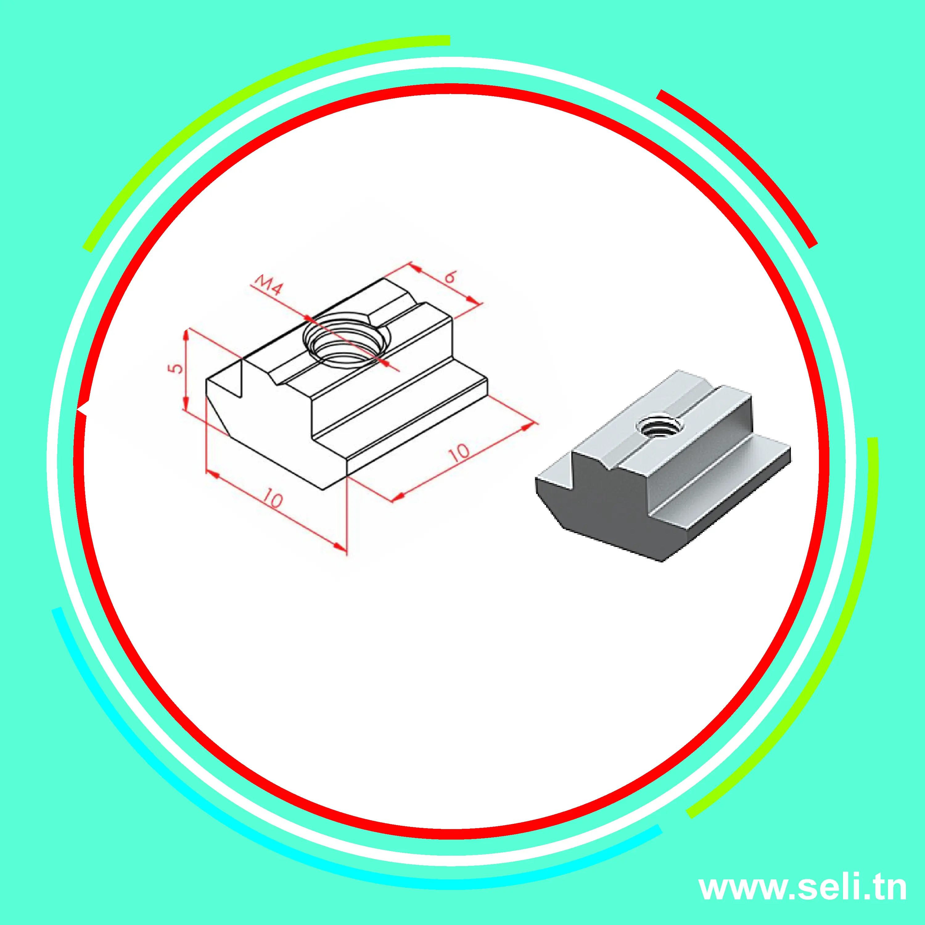 ECROU TASSAUD LOURD T M4 - R6    .Arduino tunisie