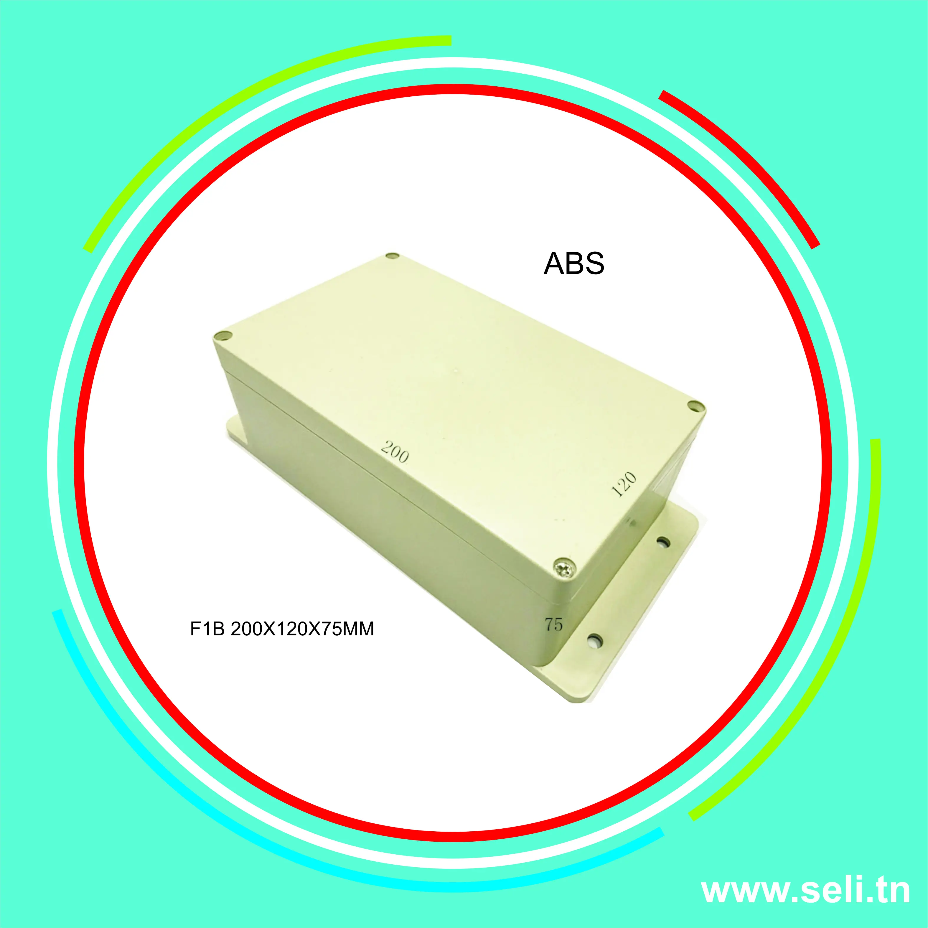 F1B BOITIER IVOIR EN ABS 200X120X75MM.Arduino tunisie