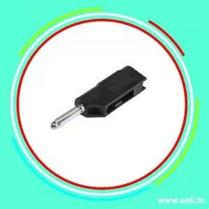 FICHE BANANE  MALE 4MM NOIR AVEC PRISE ARRIERE.Arduino tunisie