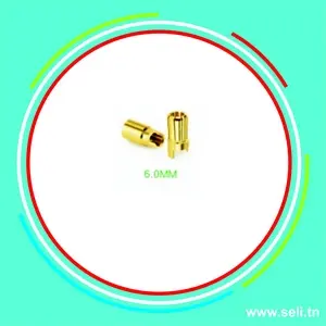 CONNECTEUR METALLIQUE MALE + FEMELLE  JAUNE POUR ESC ET MOTEURS BRUSHLESS 6MM.Arduino tunisie