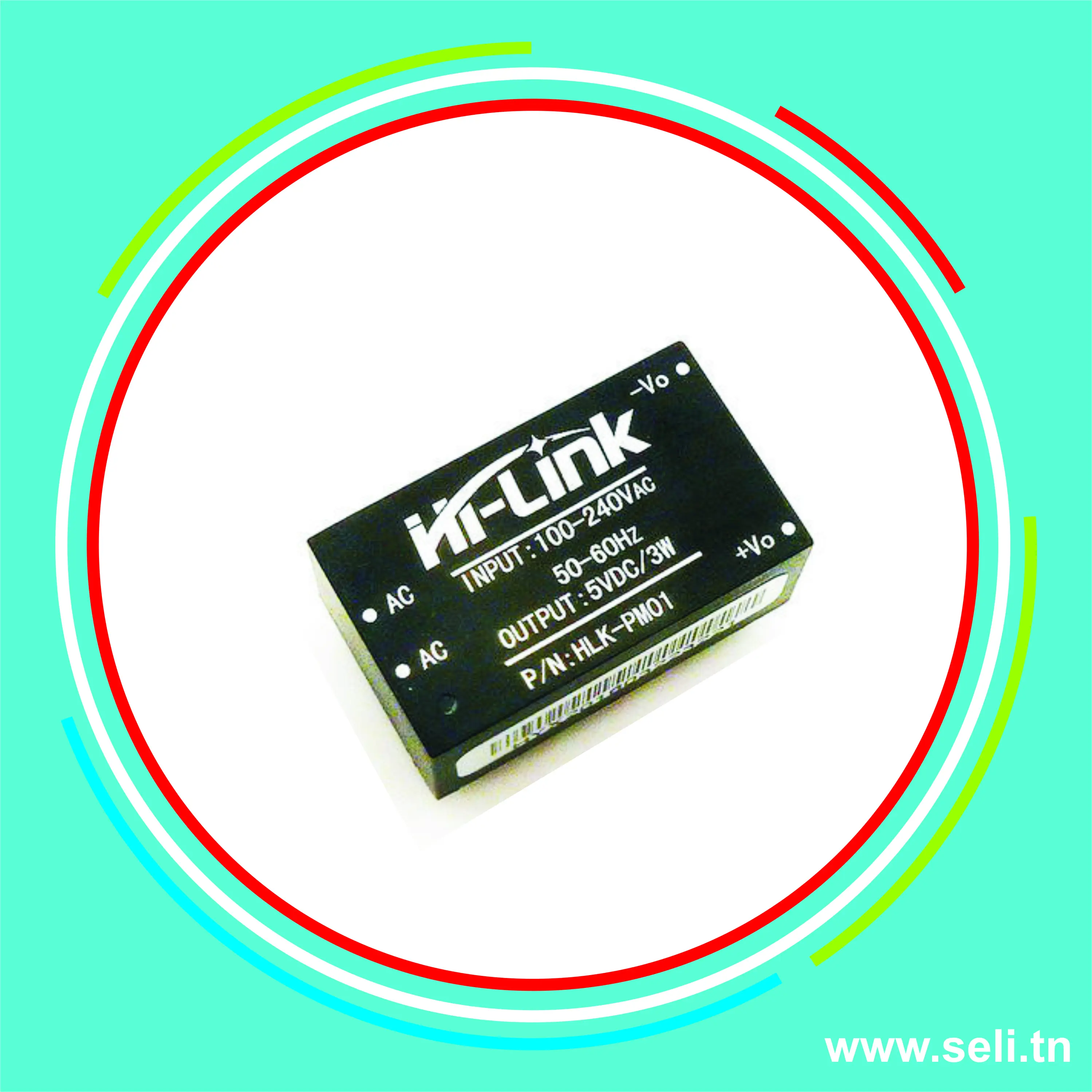 HLK-PM01 MODULE ABAISSEUR DE TENSION 220VAC-5VDC 3W.Arduino tunisie