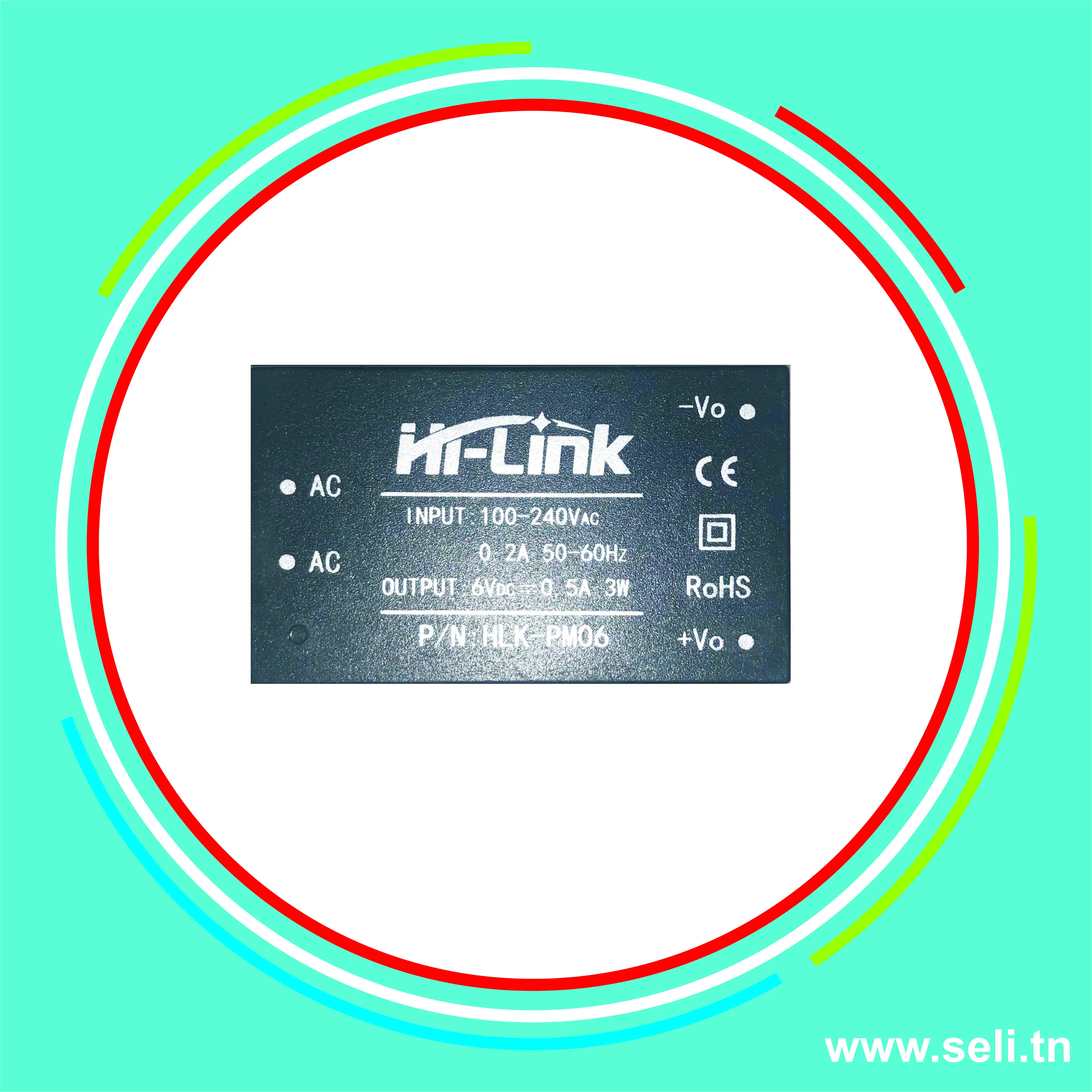 HLK-PM06 MODULE ALIMENTATION ISOLE 220VAC-6VDC 3W.Arduino tunisie