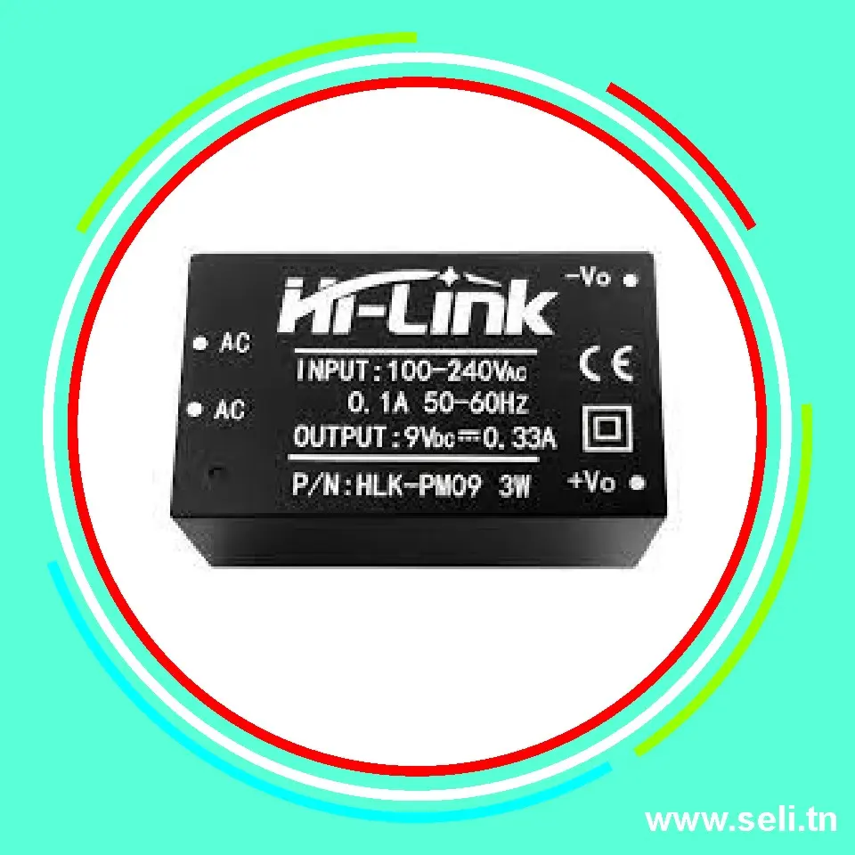 HLK-PM09 MODULE ALIMENTATION ISOLE 220VAC-9VDC 3W.Arduino tunisie