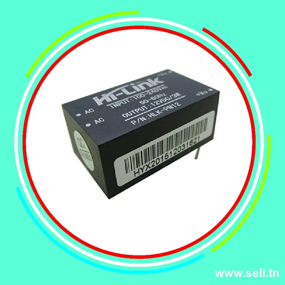 HLK-PM12 MODULE ALIMENTATION ISOLE 220VAC-12VDC 3W.Arduino tunisie