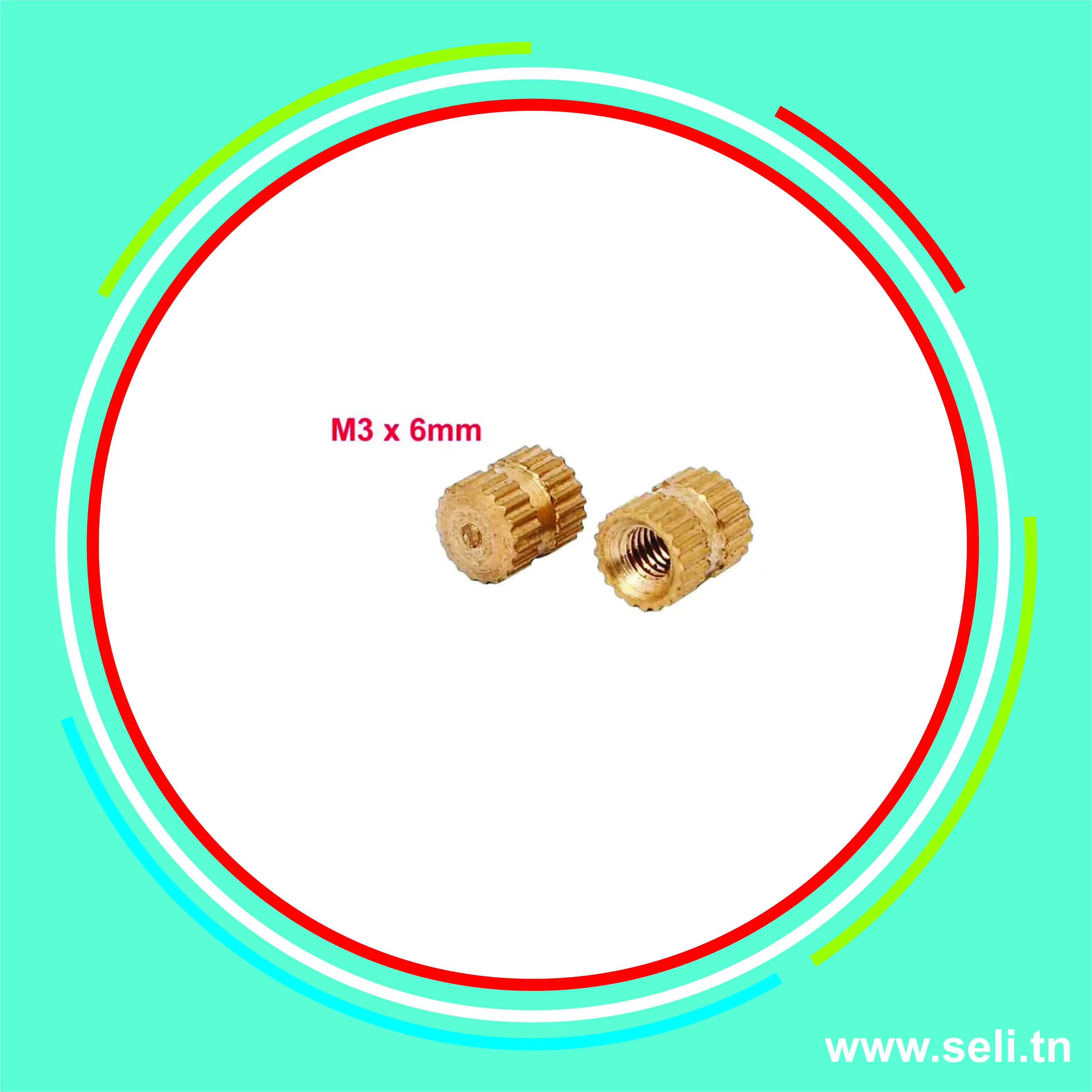 INSERT FEMELLE LAITON M3X6MM.Arduino tunisie