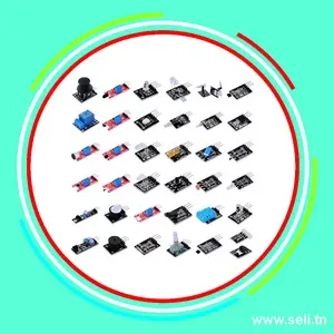 KIT CAPTEURS 37 IN 1 + BOITIER DE RANGEMENT EN PLASTIQUE.Arduino tunisie