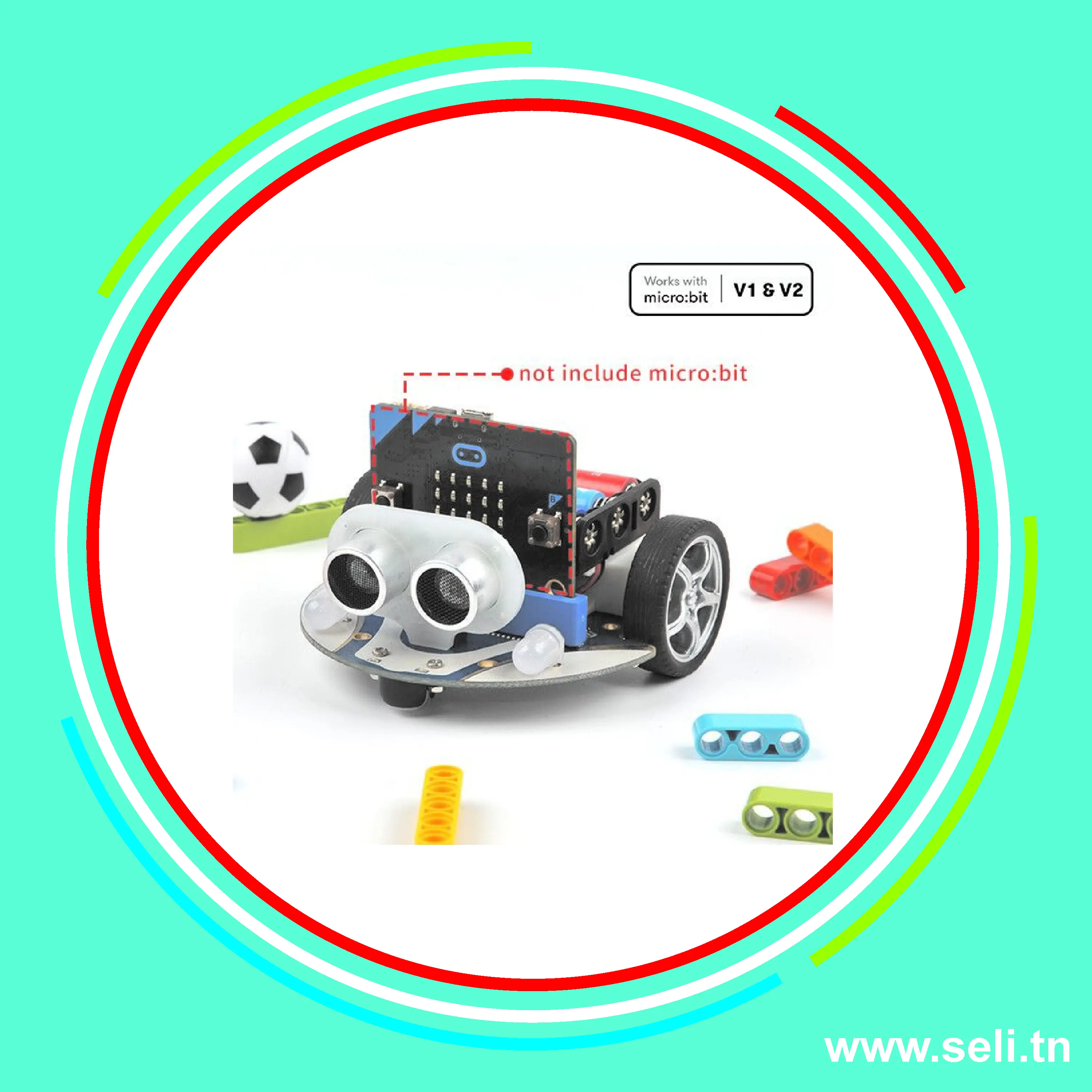 MICRO BIT: KIT ROBOT INTELLIGENT CUTEBOT POUR MICROBIT V1 ET V2.Arduino tunisie