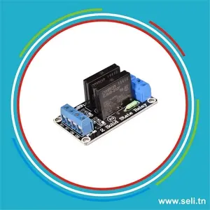 MODULE RELAIS 2 CANNAUX 5V  SSR 250V/2A AVEC FUSIBLE.Arduino tunisie