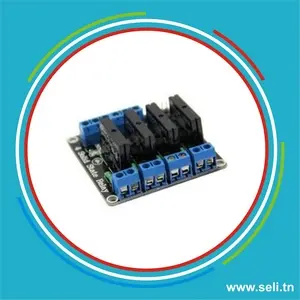 MODULE RELAIS 4 CANNAUX 5V  SSR 250V/2A AVEC FUSIBLE.Arduino tunisie