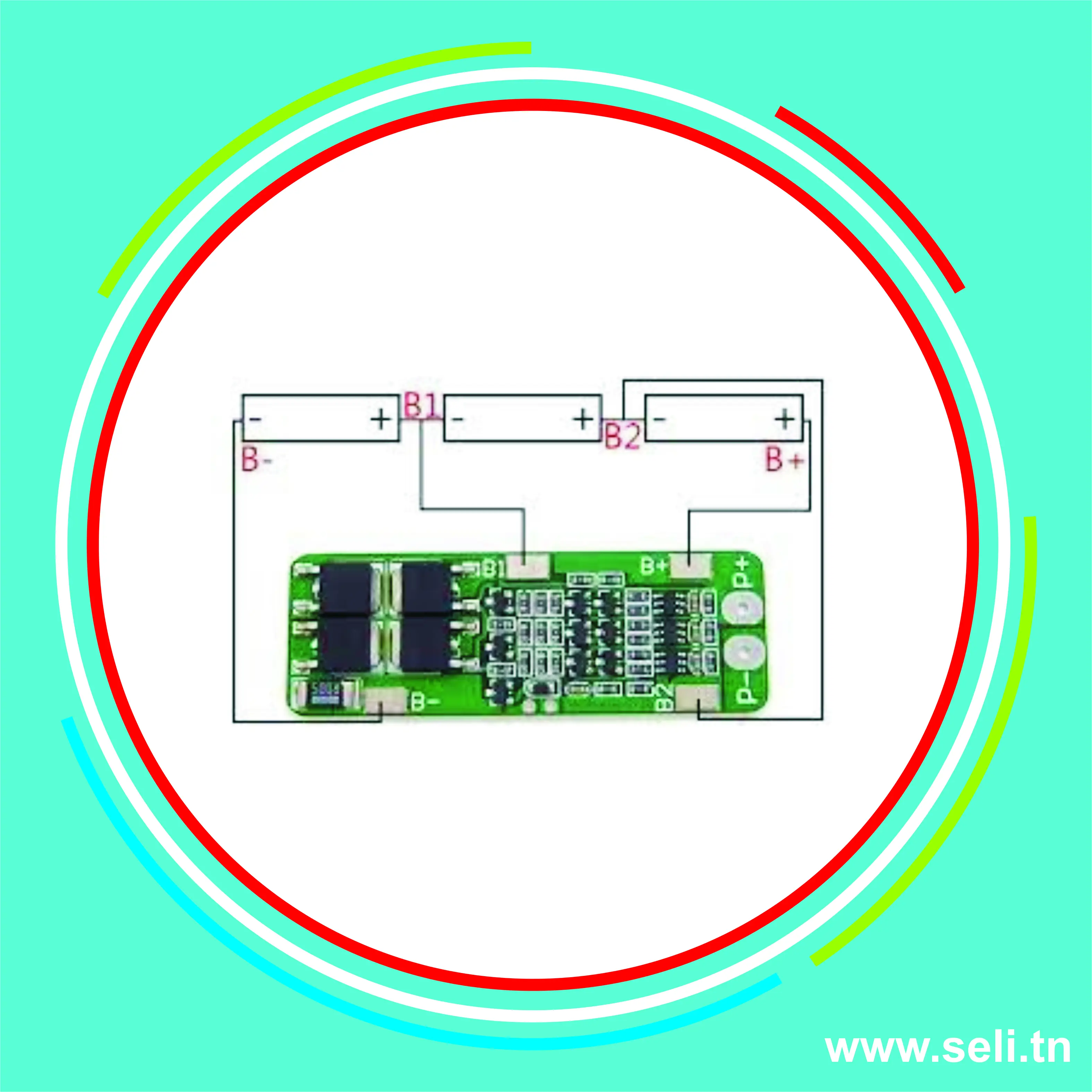 MODULE CHARGEUR PCB BMS  3S-20A LI-ION BATTERIE 18650.Arduino tunisie