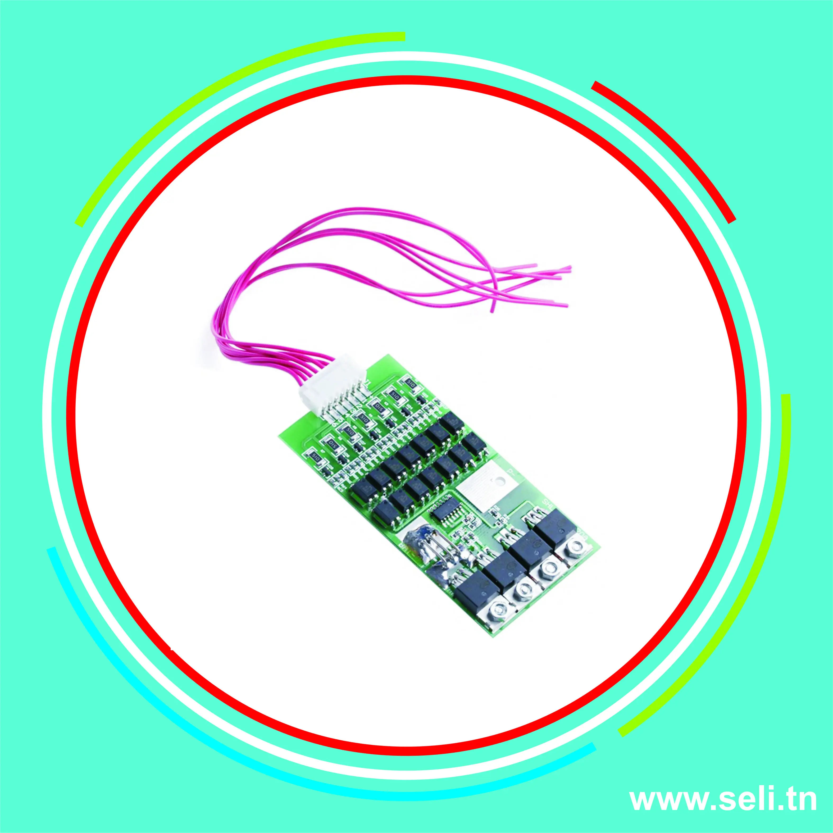 MODULE CHARGEUR PCB BMS 7S-20A LI-ION BATTERIE 18650 24V 7S AVEC CONTROLE DE TEMPERATURE.Arduino tunisie