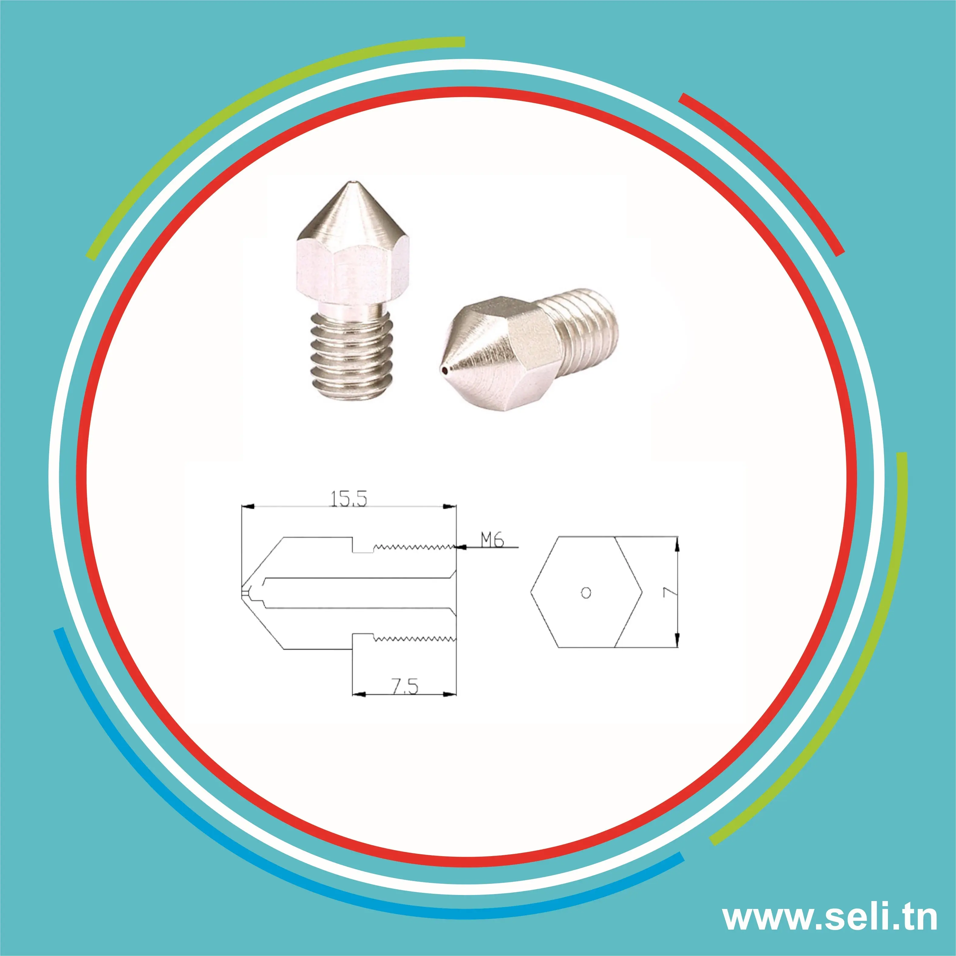 BUSE EN ACIER INOXYDABLE POUR FILAMENTS 1.75MM - 0 .3MM.Arduino tunisie